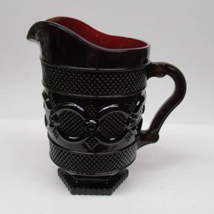 Avon Ruby Red Glass CAPE COD 8 1/2 Inch High Water Pitcher